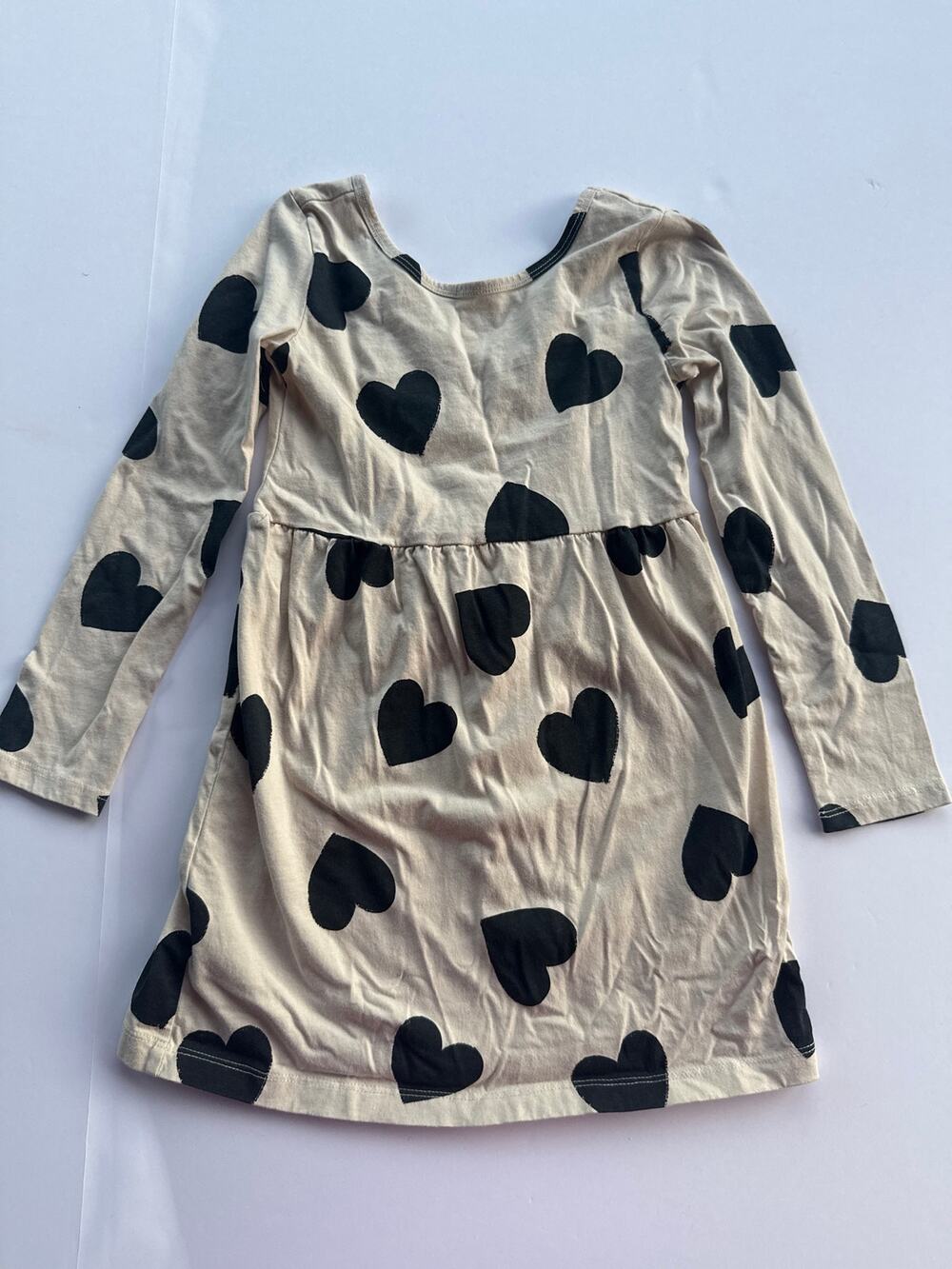 Cream with black hearts, scoop back A-line dress Carter’s 6 6X Valentine’s Day